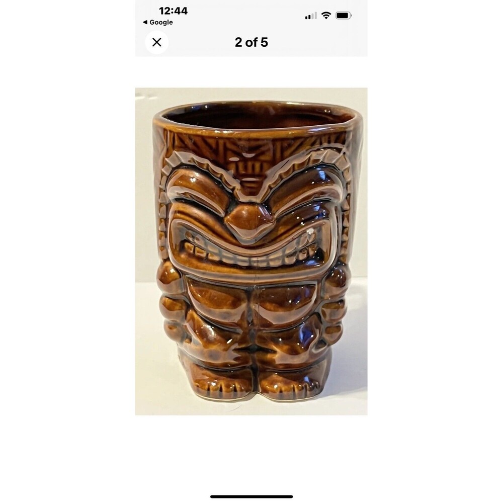 Tiki Aztec Rainforest Cafe Mug Cup Coffee Tea  Brown Ceramic 10oz